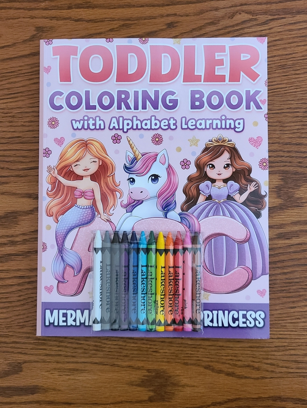 Bundle - Mermaid, Unicorn, & Princess Coloring Book W/ Crayons